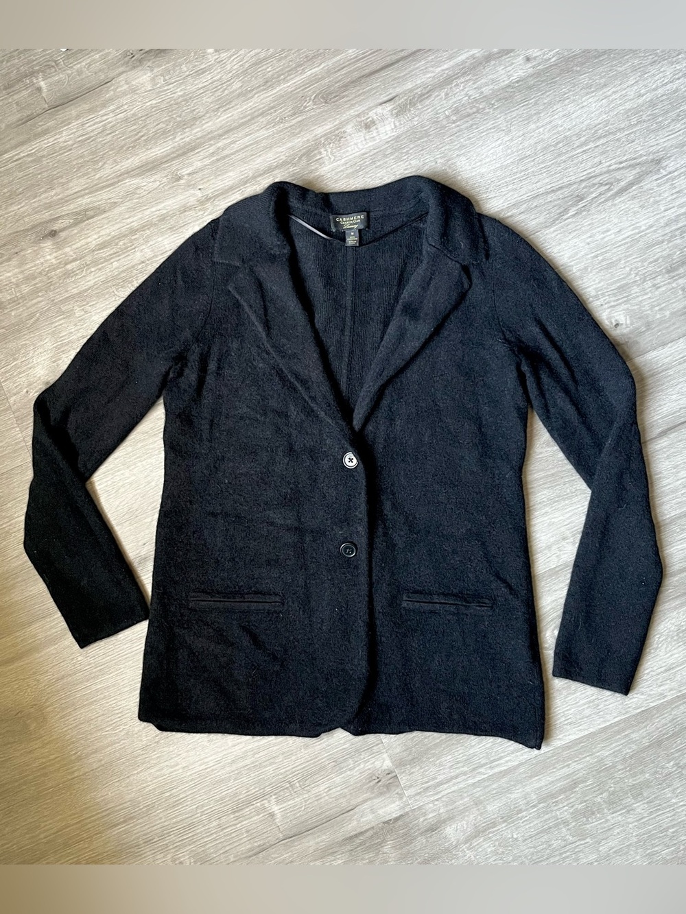 100% Cashmere Charter Club Luxury Black Cardigan- Size M